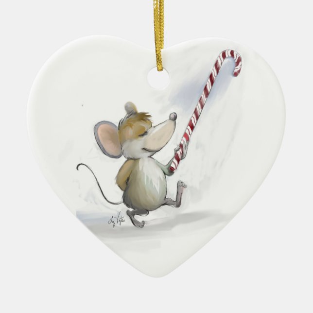Ornement Cœur En Céramique Merry Mouse Moe Heart Ornament (Devant)