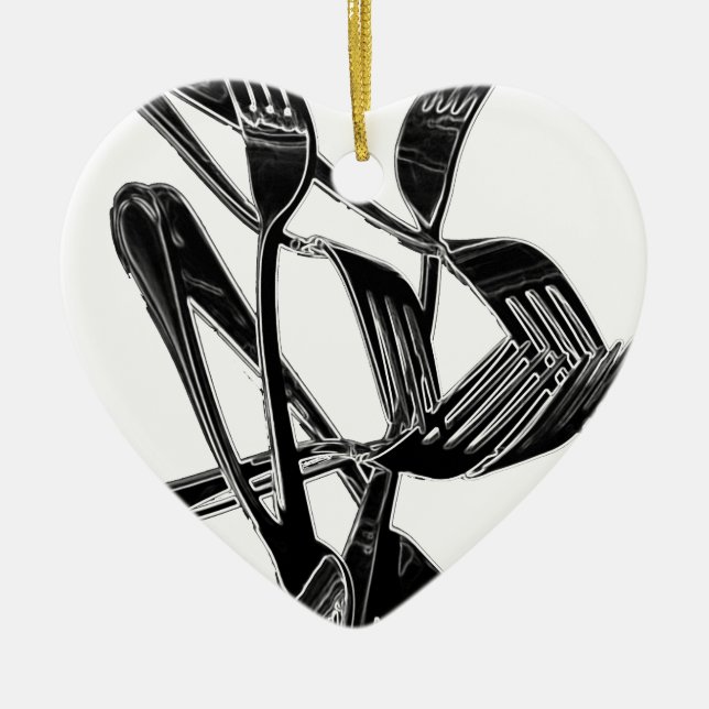 Ornement Cœur En Céramique Métallique (Devant)