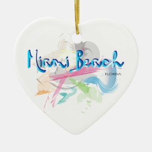 Ornement Cœur En Céramique Miami Beach, Floride