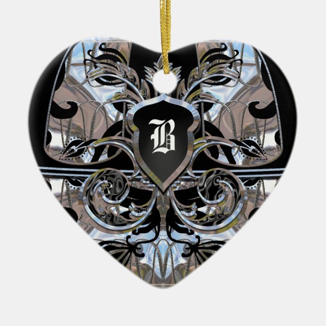 Ornement Cœur En Céramique Microbiom Victorian (Devant)