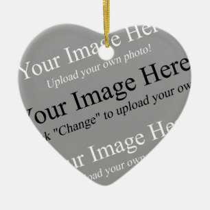 Ornement Cœur En Céramique Modèle d'ornement de cœur de photo personnalisé