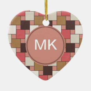 Ornement Cœur En Céramique Motif d'armure d'épice de citrouille