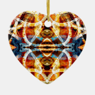 Ornement Cœur En Céramique motif graffiti Abstrait