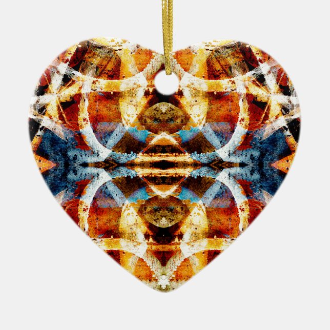 Ornement Cœur En Céramique motif graffiti Abstrait (Devant)