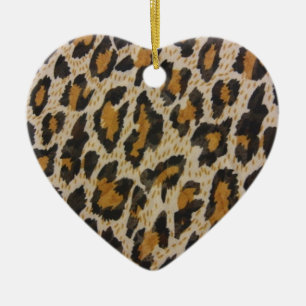 Ornement Cœur En Céramique Motif — Leopard