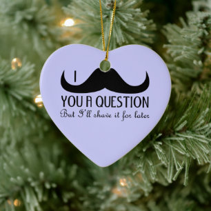 Ornement Cœur En Céramique Moustache à la mode et fraîche d'I vous une