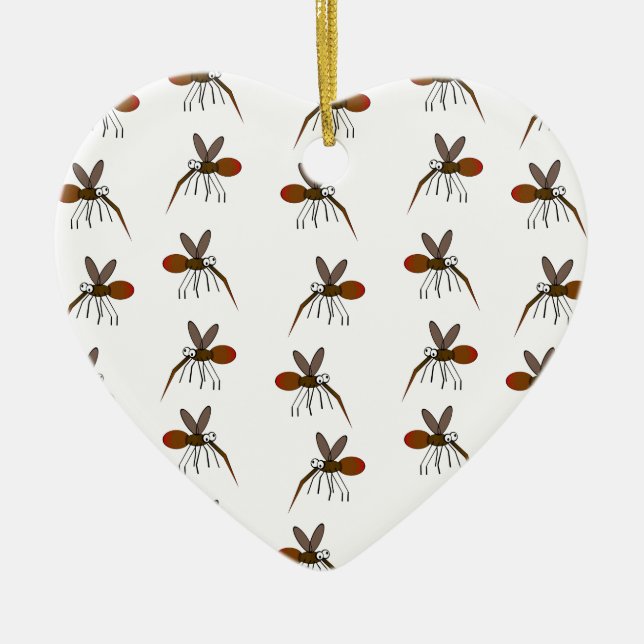 Ornement Cœur En Céramique Moustique (Devant)