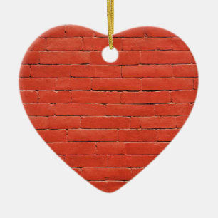 Ornement Cœur En Céramique Mur rouge orange