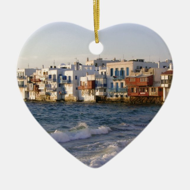 Ornement Cœur En Céramique Mykonos 4 (Devant)