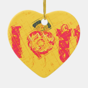 Ornement Cœur En Céramique Nakupenda - I Love U Swahili Mot Texte Signifiant