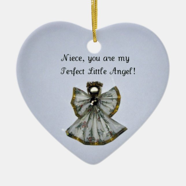 Ornement Cœur En Céramique Niece, tu es mon... (Devant)