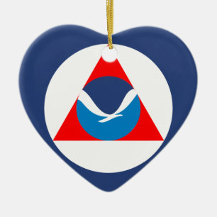 Ornement Cœur En Céramique Noaa, Etats-Unis