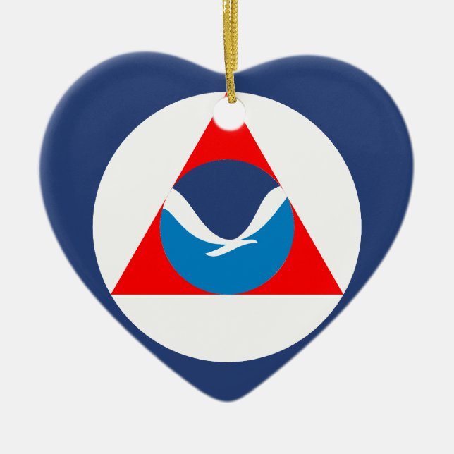 Ornement Cœur En Céramique Noaa, Etats-Unis (Devant)