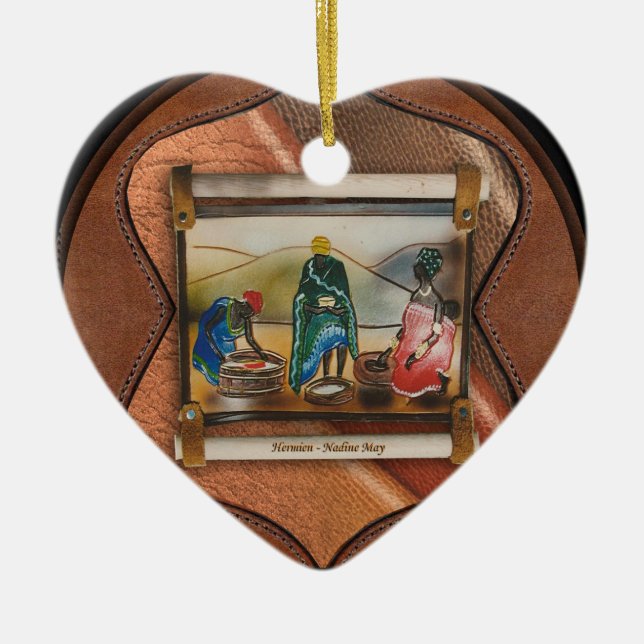 Ornement Cœur En Céramique Notre nation arc-en-ciel (Devant)