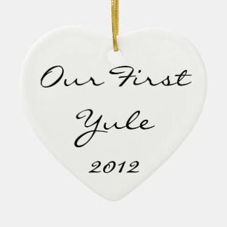 Ornement Cœur En Céramique Notre premier Noël
