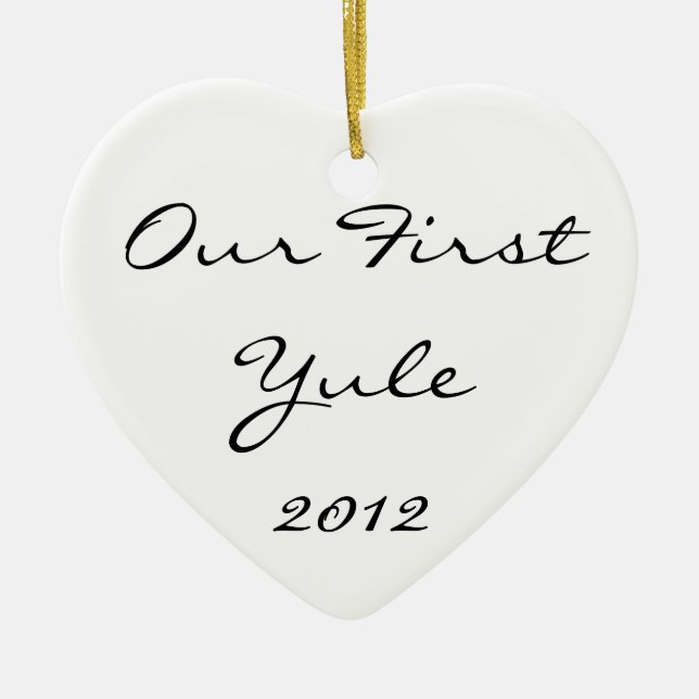 Ornement Cœur En Céramique Notre premier Noël (Devant)