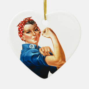 Ornement Cœur En Céramique Nous pouvons le faire Rosie le pouvoir des femmes 
