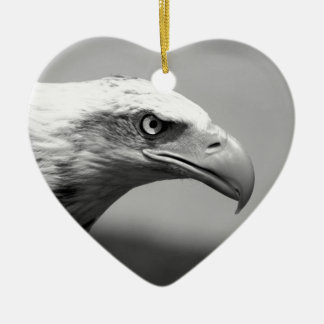 Ornement Cœur En Céramique Oeil d'aigle noir et blanc