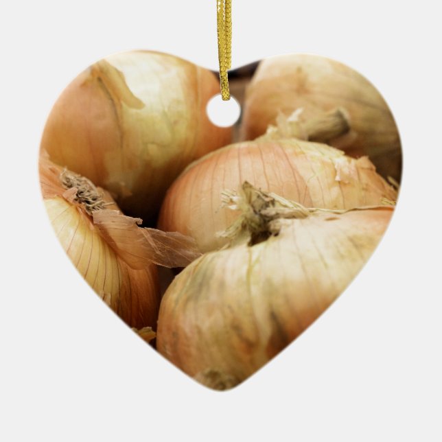 Ornement Cœur En Céramique Oignon (Devant)