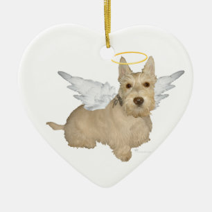 Ornement Cœur En Céramique Ornament écossais à roue Terrier Angel