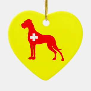 Ornement Cœur En Céramique Ornament Great Dane