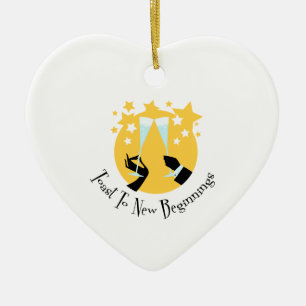 Ornement Cœur En Céramique Pain grillé à de nouveaux débuts
