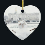 Ornement Cœur En Céramique Palais de Buckingham snowman Londres<br><div class="desc">Par conséquent,  nos produits seront de qualité optimale pour vous de profiter pendant des années à venir. Nous espérons que vous trouverez quelque chose au trésor lors de votre visite. De nouveaux produits sont ajoutés chaque semaine.</div>