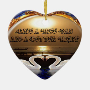 Ornement Cœur En Céramique Passez une bonne journée et une bonne nuit.argent