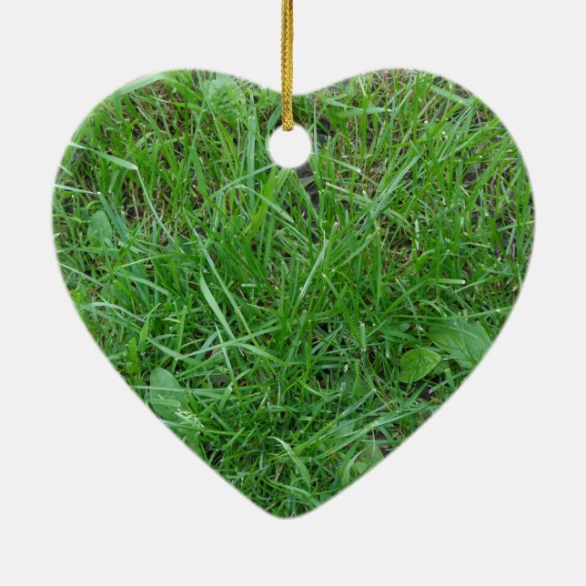 Ornement Cœur En Céramique Patch d'herbe (Dos)