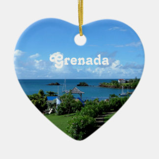 Ornement Cœur En Céramique Paysage du Grenada