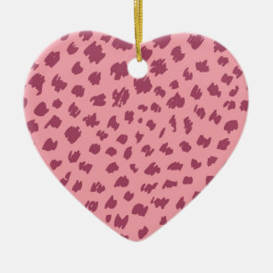 Ornement Cœur En Céramique Peau de Cheetah