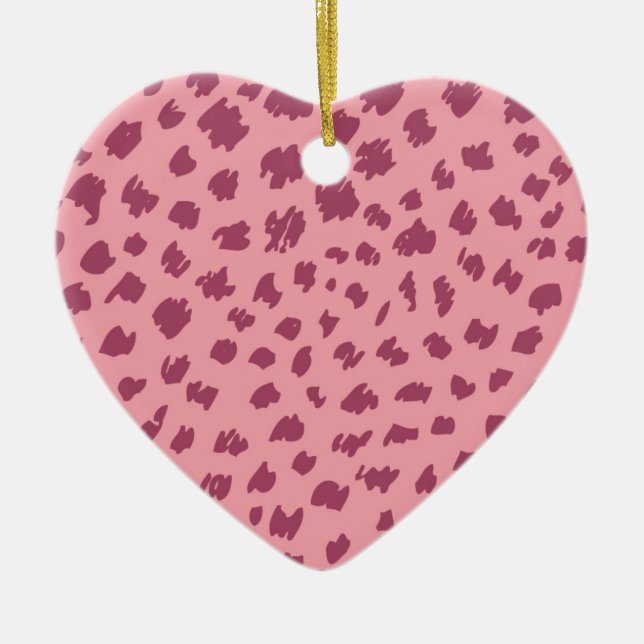 Ornement Cœur En Céramique Peau de Cheetah (Devant)