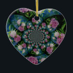 Ornement Cœur En Céramique Peony mandala<br><div class="desc">Romantique élégant rose et blanc peony mandala aquarelle peinture par H Cooper</div>