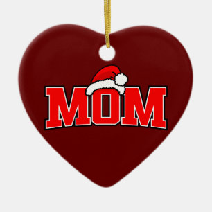 Ornement Cœur En Céramique Père Noël Mom Heart Ornament