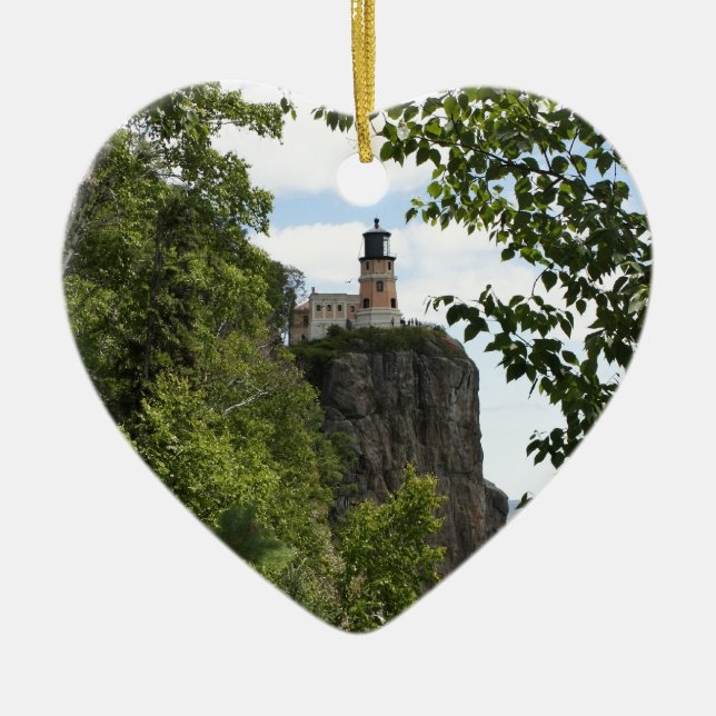 Ornement Cœur En Céramique Phare fendu 2 de roche (Devant)