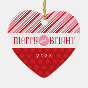 Ornement Cœur En Céramique PHOTO CHRISTMAS HEART ORNAMENT :: Joyeux & lumineu