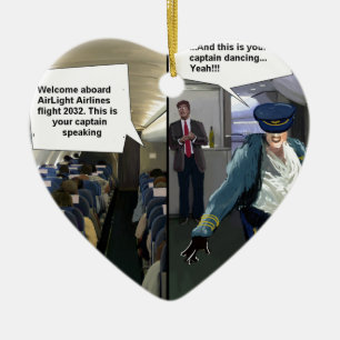 Ornement Cœur En Céramique Pilote Hipster amusant