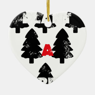 Ornement Cœur En Céramique Plantez un motif d'arbre