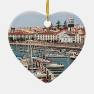 Ornement Cœur En Céramique Ponta Delgada - les Açores