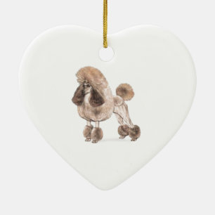 Ornement Cœur En Céramique Poodle — Afficher le manteau