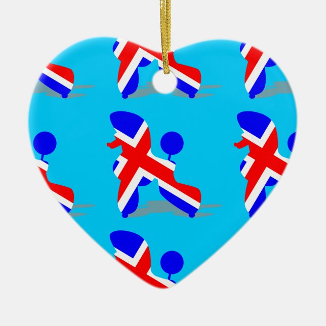 Ornement Cœur En Céramique Poodle nain (Devant)