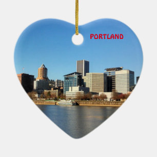 Ornement Cœur En Céramique Portland Pittoresque Noël Coeur Ornament