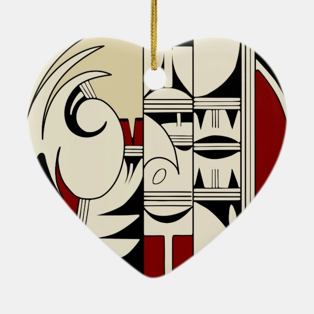 Ornement Cœur En Céramique Poterie 01 de Hopi (Dos)