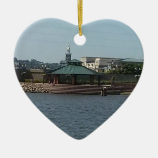Ornement Cœur En Céramique Promenade de rivière de Dubuque