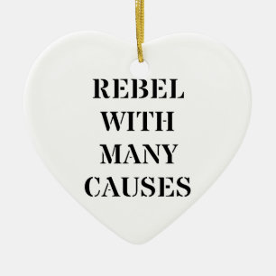 Ornement Cœur En Céramique Rebel avec de nombreuses causes