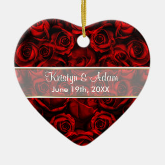 Ornement Cœur En Céramique Red Rose Elegance - Personnaliser