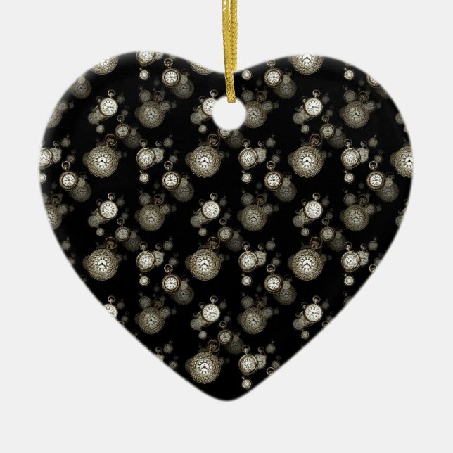 Ornement Cœur En Céramique Regarder les faces imprimé - accessoire à motif st (Devant)