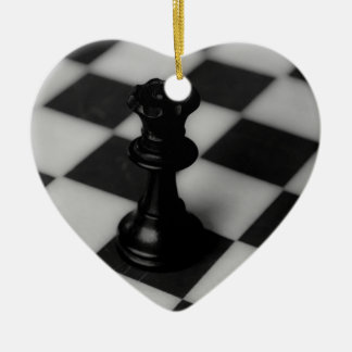 Ornement Cœur En Céramique Reine des échecs