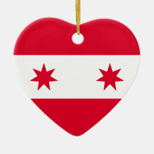 Ornement Cœur En Céramique République de Sonora, drapeau du Mexique