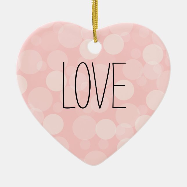 Ornement Cœur En Céramique Rêve rose (Devant)